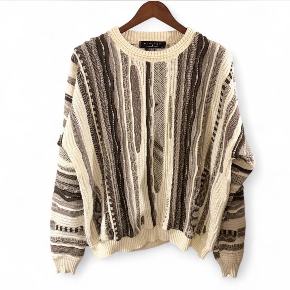 Vintage 3D Knit COOGI-Style Protege Collection Crewneck Sweater Size Men’s XL - Picture 4 of 5